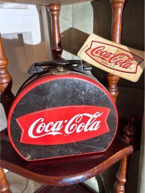 C3. Coca Cola Lunch Box Tin Clasp Close- 7 in x 7 in x 3 in - Clasp Close